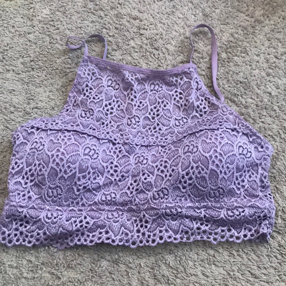 Purple halter bra